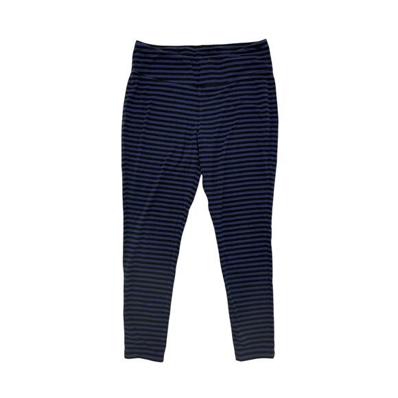 LOVE HANNA ANDERSSON Blue Black Stripe Cotton Stretch Leggings Size Large Lounge - Picture 1 of 6